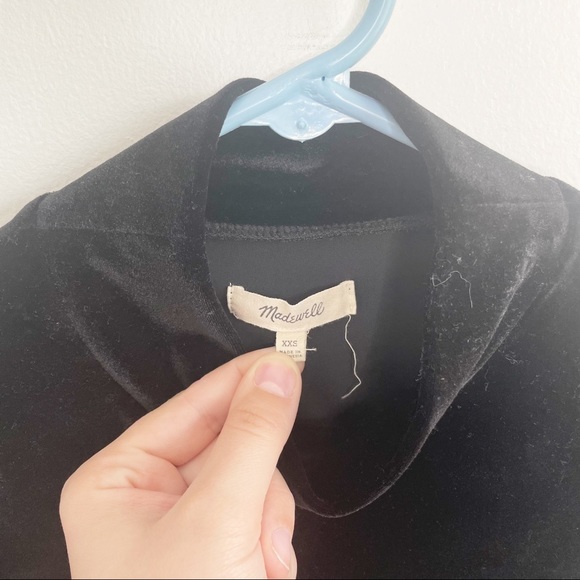 MADEWELL Velvet Mockneck Tee Black Size XXS - Picture 4 of 7
